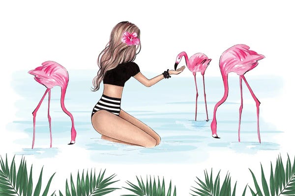 Fashion Illustrations: Flamingos by LaLana Arts