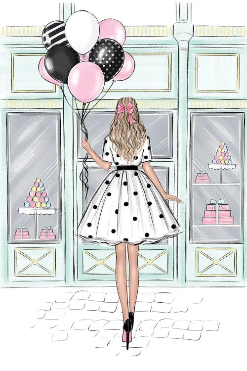 Sweets Shop Blonde Girl by LaLana Arts wall art