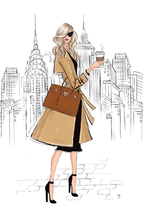 Outfit In Ny Blonde Girl by LaLana Arts wall art