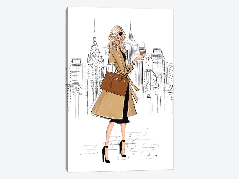 Outfit In Ny Blonde Girl by LaLana Arts 1-piece Canvas Art Print