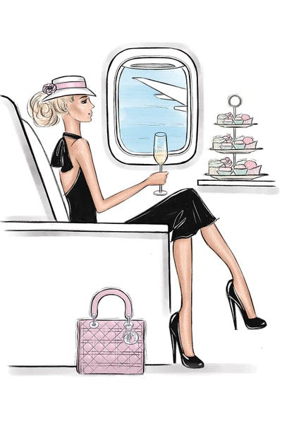 In The Airplane With Style Blonde