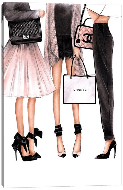3 Ladies Canvas Art Print - Chanel Art