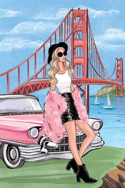 Girl In San Francisco by LaLana Arts framed wall art