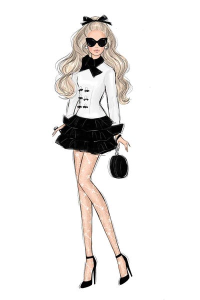 Glam Décor: Fashion Fall In Black And White Outfit by LaLana Arts