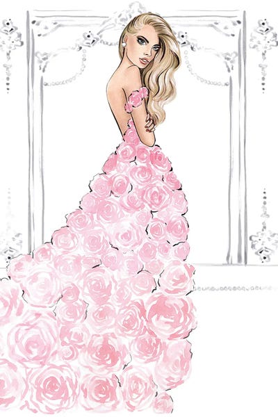 Rose Dress Blonde by LaLana Arts framed wall art