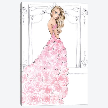 Rose Dress Blonde Canvas Print #LLN23} by LaLana Arts Canvas Artwork