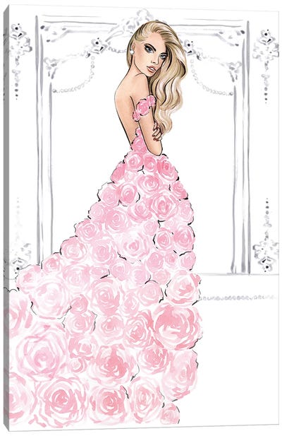 Rose Dress Blonde Canvas Art Print - LaLana Arts