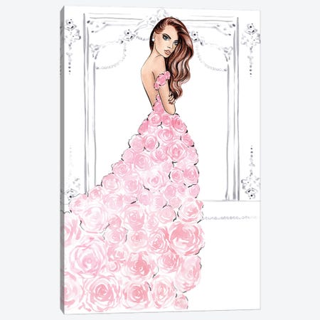 Rose Dress Natural Canvas Print #LLN26} by LaLana Arts Canvas Print