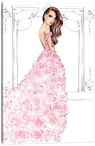 Rose Dress Natural Canvas Art Print - LaLana Arts