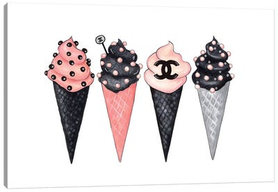 Fashion Ice Cream Canvas Art Print - Ice Cream & Popsicle Art