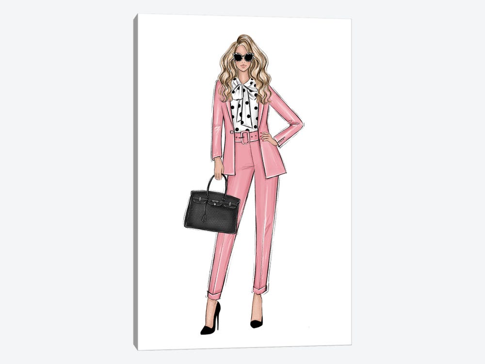 Girl Boss In Pink Blonde by LaLana Arts 1-piece Art Print