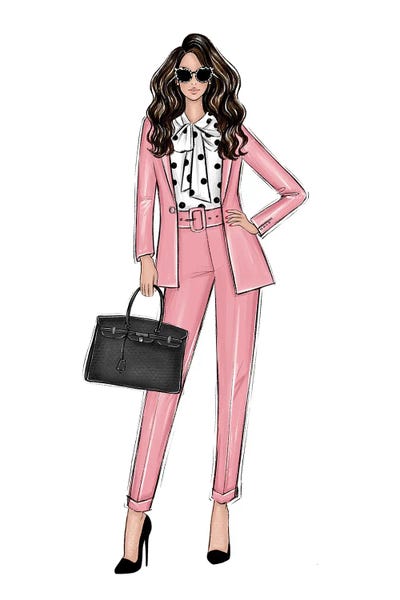Girl Boss In Pink Brunette