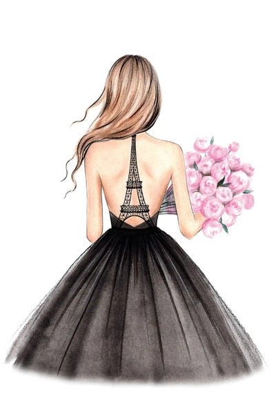 Fashion Illustrations: Eiffel Tower Dress by LaLana Arts