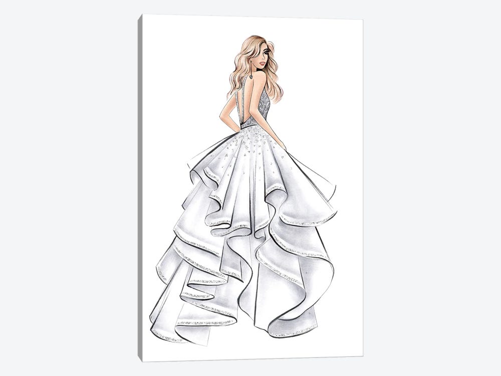 White Gown Blonde Girl by LaLana Arts 1-piece Canvas Artwork