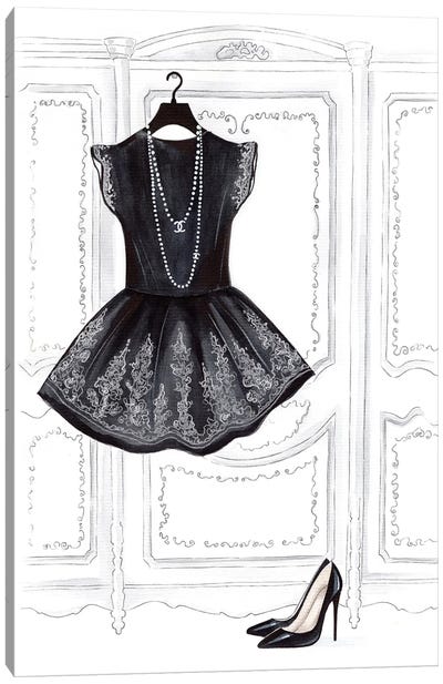 Black Dress Canvas Art Print - Jewelry Art