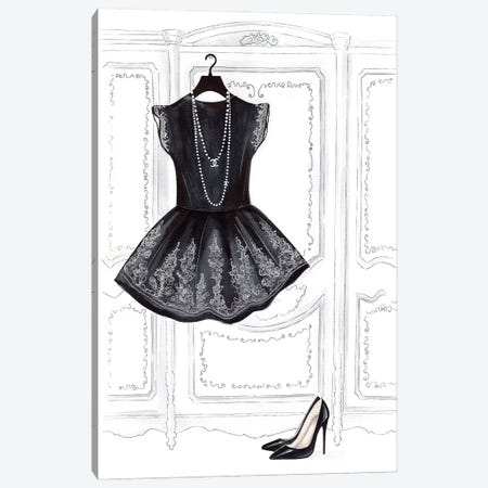 Black Dress Canvas Print #LLN65} by LaLana Arts Canvas Art Print