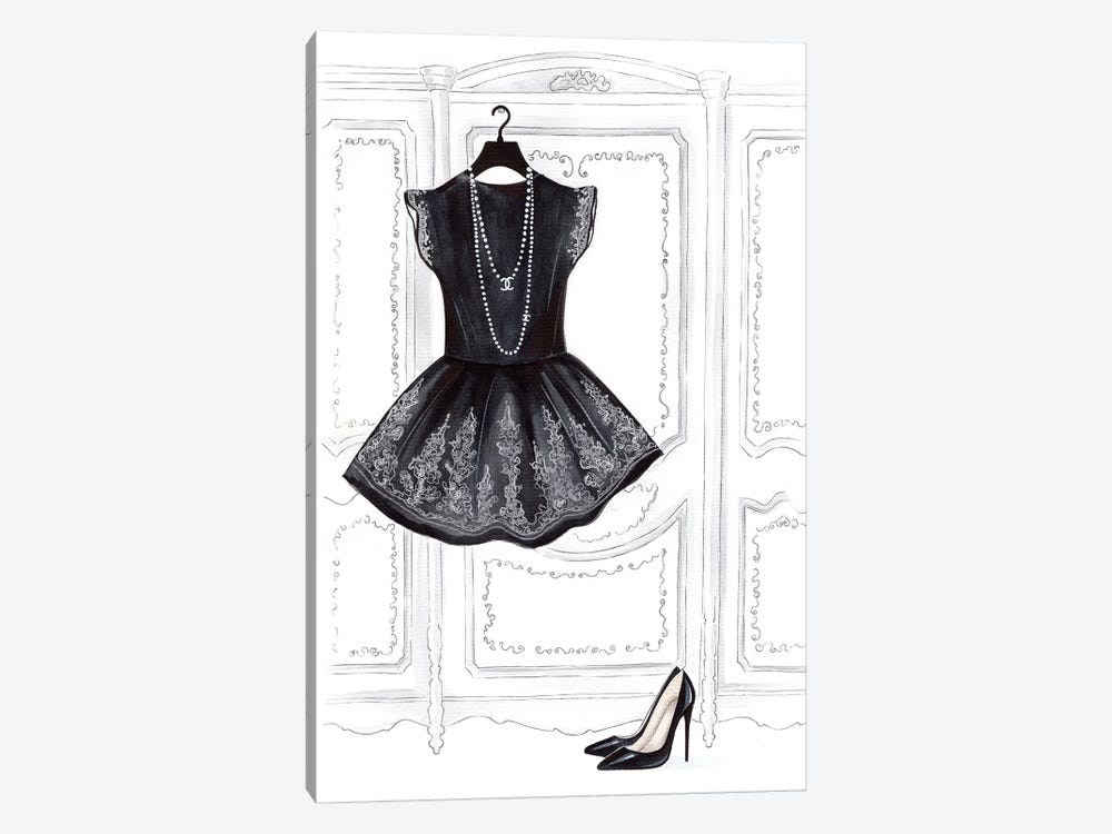 Black Dress by LaLana Arts 1-piece Art Print