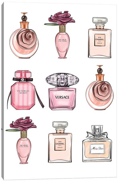 Perfumes Canvas Art Print - Fashion Illustrations
