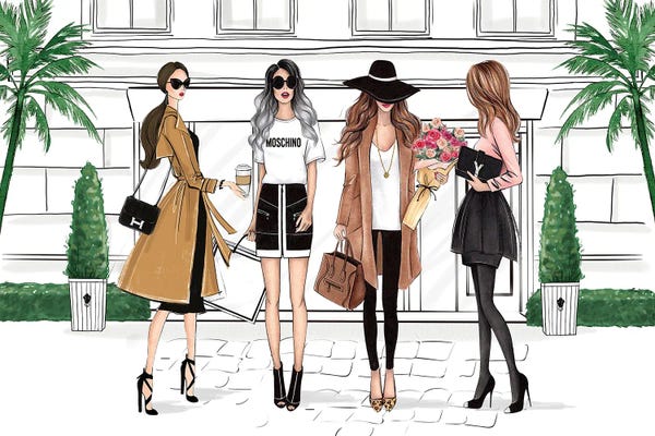 Shopping: Girls On Shopping by LaLana Arts