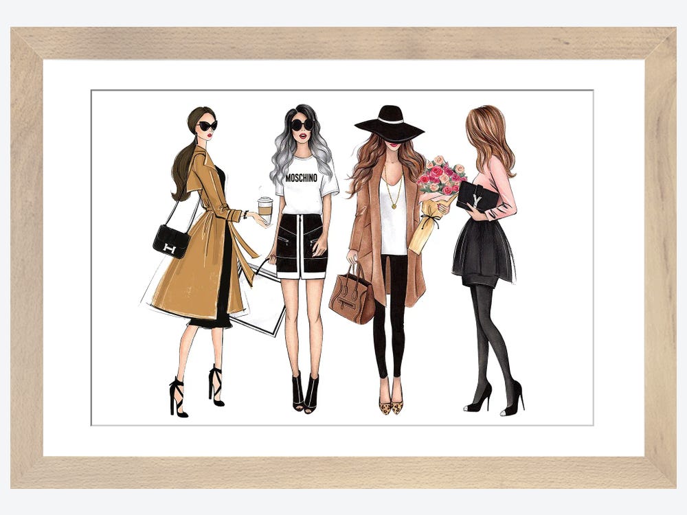 Shopping is my passion art print fashion illustration – Lalana Arts
