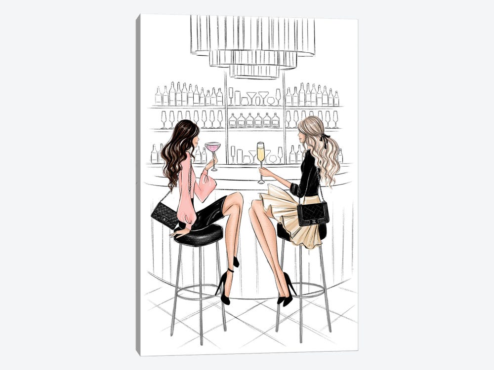 Girls In The Bar I by LaLana Arts 1-piece Canvas Art Print