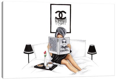 Morning With Vogue Canvas Art Print - Food & Drink Typography