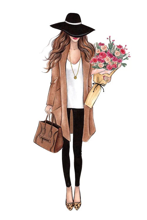 Fall Outfit Brunette by LaLana Arts wall art