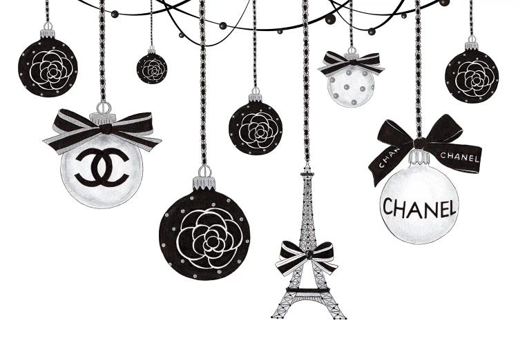 Christmas Decor by LaLana Arts Fine Art Paper Poster ( Fashion > Fashion Brands > Chanel art) - 16x24x.25