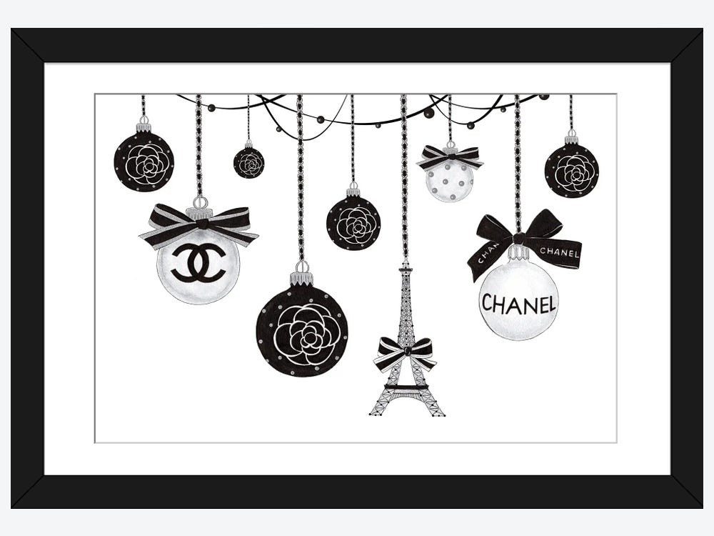Framed Poster Prints - Christmas Decor by LaLana Arts ( Fashion > Fashion Brands > Chanel art) - 24x32x1
