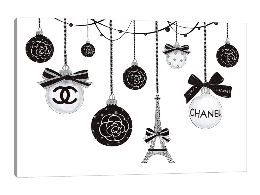 black chanel christmas decorations