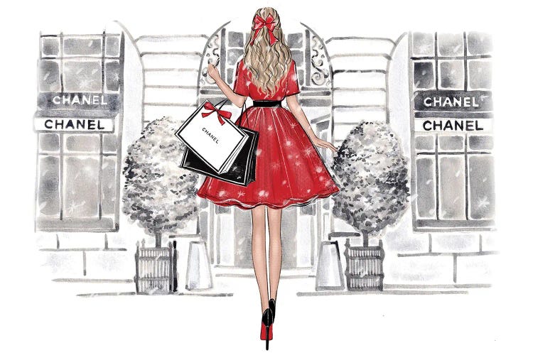 Christmas Shopping Blonde Girl