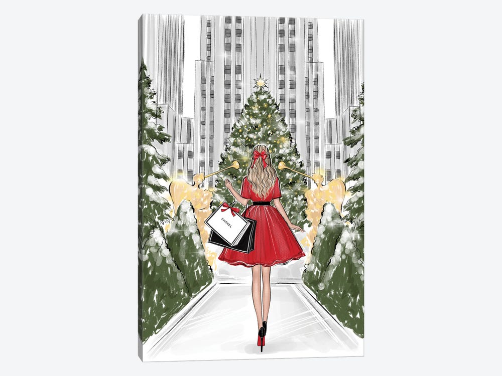 Rockefeller Center Blonde Girl by LaLana Arts 1-piece Art Print