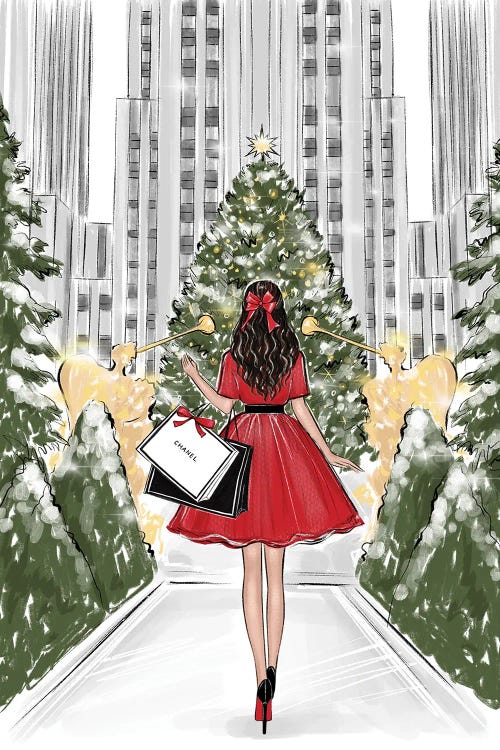 Rockefeller Center Brunette Girl by LaLana Arts wall art