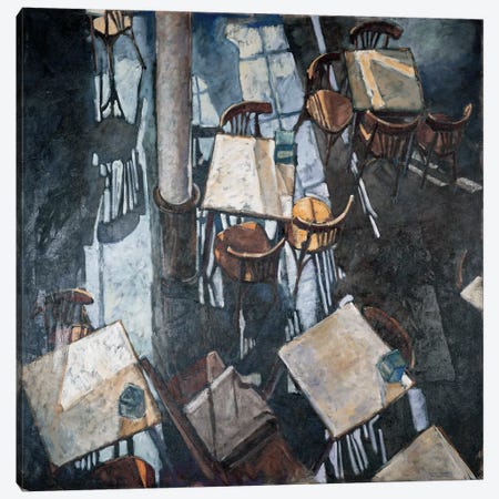 Shadows At The Zurich Café Canvas Print #LLO2} by Adolf Llovera Canvas Art