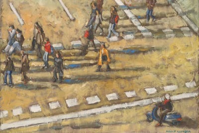 Taxis And Zebra Crosswalk III by Adolf Llovera canvas print