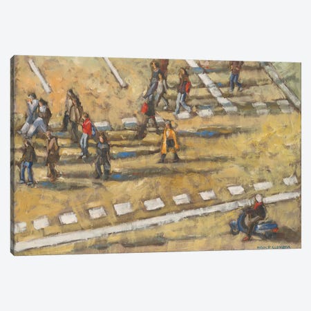 Taxis And Zebra Crosswalk III Canvas Print #LLO4} by Adolf Llovera Art Print