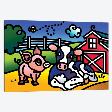 Farm Doodles I Canvas Print #LLP10} by Lisa Lopuck Canvas Art Print
