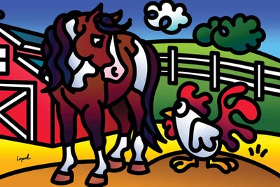 Farm Doodles II by Lisa Lopuck metal wall art