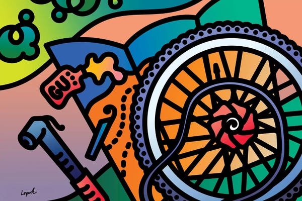 Kids Transportation Art: Fat Tire by Lisa Lopuck