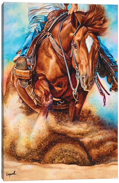 On Money Canvas Art Print - Cowboy & Cowgirl Art