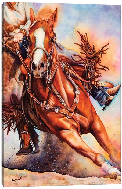 Parting Shot Canvas Art Print - Cowboy & Cowgirl Art