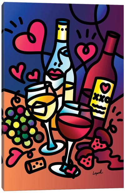 Wine Lover Canvas Art Print - Lisa Lopuck