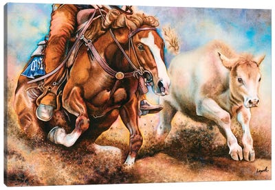 Down Dirty Canvas Art Print - Cowboy & Cowgirl Art