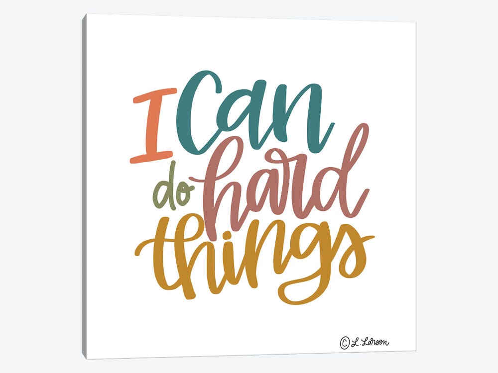 I Can Do Hard Things by Lisa Larson 1-piece Canvas Art