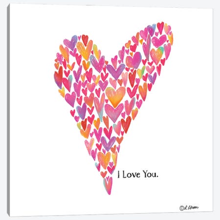 I Love You Heart Canvas Print #LLR17} by Lisa Larson Canvas Artwork