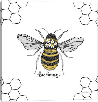 Bee Happy Canvas Art Print