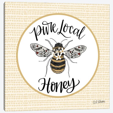 Pure Local Honey Canvas Print #LLR34} by Lisa Larson Canvas Artwork