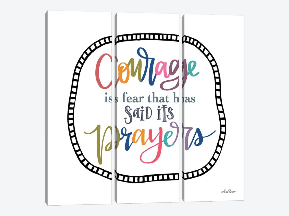 Courage Is Fear by Lisa Larson 3-piece Canvas Art Print