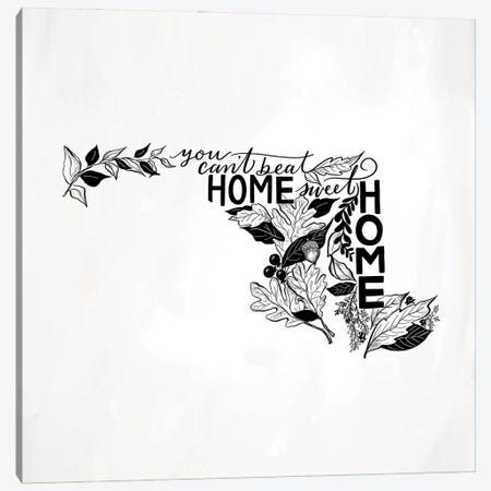 Home Sweet Home Maryland B&W Canvas Print #LLV100} by Lily & Val Canvas Art Print