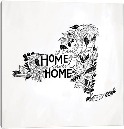 Home Sweet Home New York B&W Canvas Art Print - Lily & Val